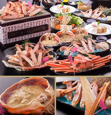 極上100%タグ付き「活」松葉がにフルコース　【刺・焼・鍋】＋釜揚げゆでがに付（一人2枚）